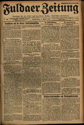 Ausgabe vom Donnerstag, den 15. April 1926.