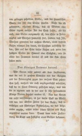 Des Königes Antwort darauf.