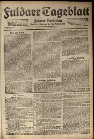 Ausgabe vom Dienstag, den 24. Januar 1922.