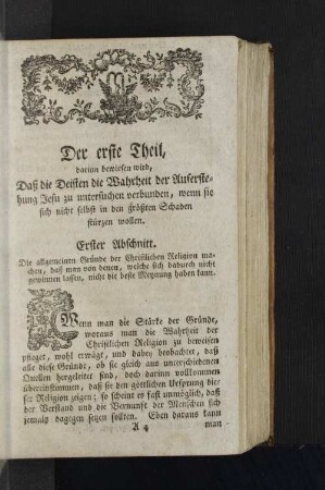 [Erster - Neun und dreyßigster Abschnitt.]