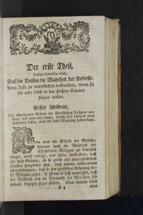 [Erster - Neun und dreyßigster Abschnitt.]