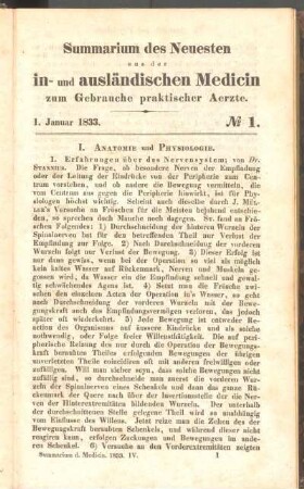 1. Januar 1833. No 1.