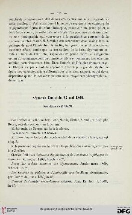 Séance du Comité du 24 mai 1869