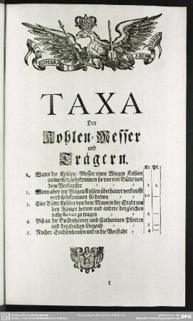 Taxa Der Kohlen-Messer und Trägern