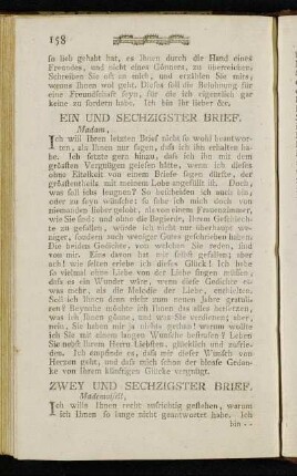 Ein und Sechzigster Brief. - Drey und Siebenzigster Brief.