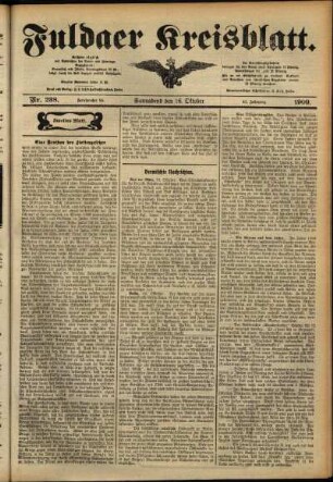 Zweite Ausgabe vom Samstag, den 16. Oktober 1909.