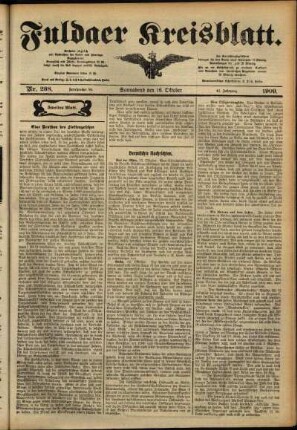 Zweite Ausgabe vom Samstag, den 16. Oktober 1909.