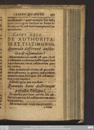 Caput XXIX. De Authoritate Et Testimonio.