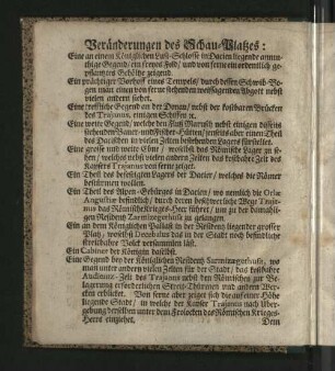Veränderungen des Schau-Platzes: ...