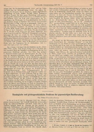 391-410 Theologische und geistesgeschichtliche Probleme der gegenwärtigen Bachforschung