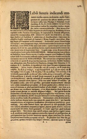 Prorector Universitatis Argentoratensis Joh. Joachimus Zentgravius, SS. Th. Doctor, P. P. Ord. Et Ecclesiastes, Civibus Academicis S. P. D. : [Panegyricus in Sebastianum Schmidt]