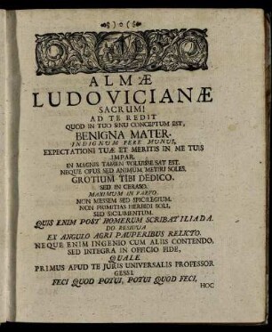 Almae Ludovicianae Sacrum!