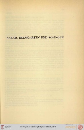 Aarau, Bremgarten und Zofingen