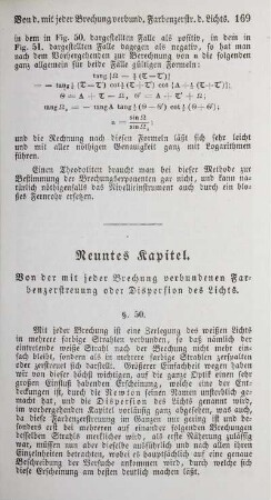 Neuntes Kapitel. Von der mit jeder Brechung verbundenen Farbenzerstreuung oder Dispersion des Lichtes.