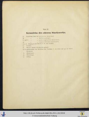 Grundriss des oberen Stockwerks.