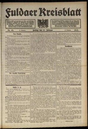 Ausgabe vom Freitag, den 21. Februar 1913.