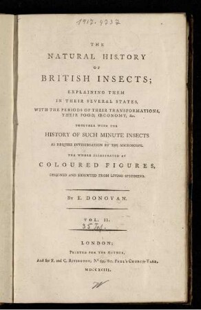 Vol. 2: The Natural History Of British Insects. Vol. II.