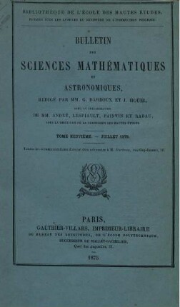 Tome Neuvième. - Juillet 1875.