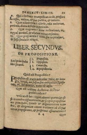 Liber Secundus. De Propositione.