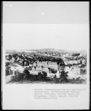 Zürich: Stadtansicht von Nordosten