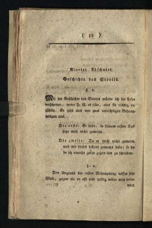 Vierter Abschnitt: Geschichte des Streits