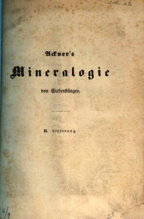 Mineralogie Siebenbürgens mit geognostischen Andeutungen, 2