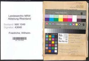 Entnazifizierung Wilhelm Friedrichs , geb. 07.03.1900 (Metzger)