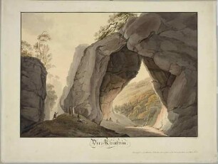 Die Kleinsteinhöhle an der Einmündung des Goldbaches in den Saupsdorfer Bach in der Sächsischen Schweiz