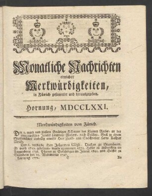 Hornung, MDCCLXXI