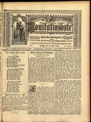 Erste Ausgabe vom Sonntag, den 19. Januar 1908.