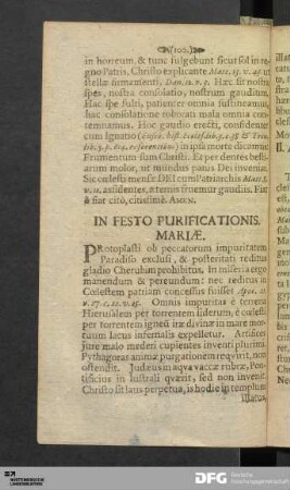 In Festo Purificationis. Mariæ.