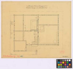 Mittelberg (Kleinwalsertal, [Landkreis Sonthofen]): Hof Moosbrugger. Haupthaus (Grundriss des Erdgeschosses)