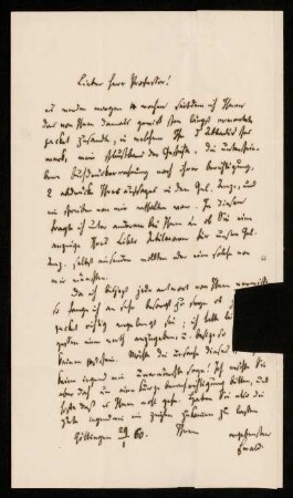 Nr. 33: Brief von Heinrich Ewald an August Dillmann, Göttingen, 29.1.1860