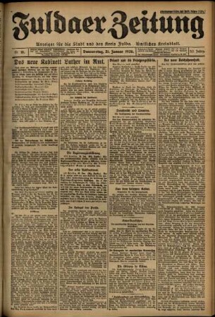 Ausgabe vom Donnerstag, den 21. Januar 1926.