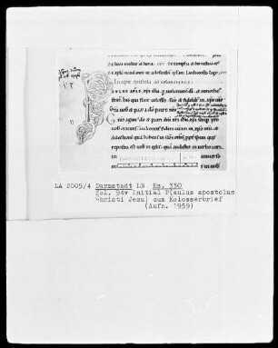 Paulus Apostolus, Epistulae cum glossis — Initiale P (aulus), Folio 94 verso