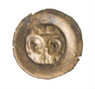 Münze, Pfennig, Brakteat, 2. Hälfte 13. Jh