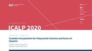 Feasible Interpolation for Polynomial Calculus and Sums-of-Squares: Q/A Session C - Paper C2.E
