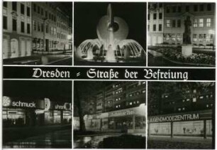 Dresden. Straße der Befreiung Nachtaufnahme
