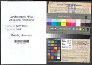 Entnazifizierung Hermann Goertz , geb. 04.01.1893 (Kaufmann)