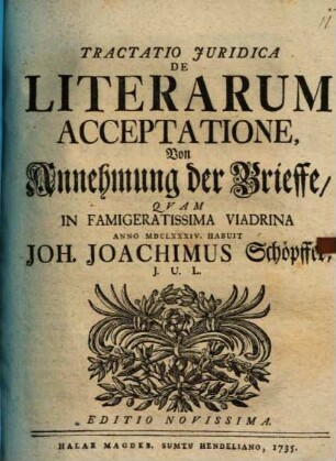 Diss. iur. de litterarum acceptatione