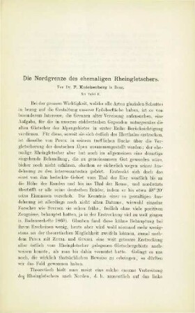 Die Nordgrenze des ehemaligen Rheingletschers