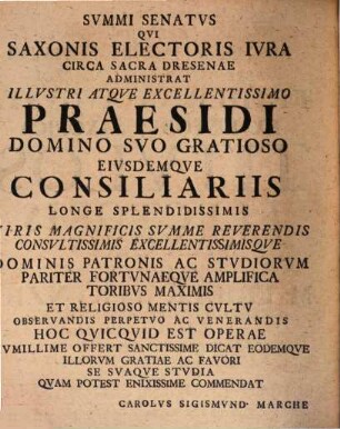 Ex historia Saxonica titulos Electoris Saxon. ...