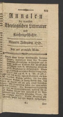 Acht und zwanzigste Woche