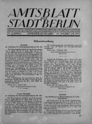 Sonderausgabe, 11. Februar 1932