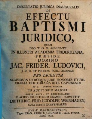 De effectu baptismi iuridico