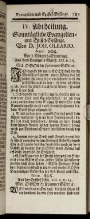 IV. Abtheilung. Sonntägliche Evangelien- und Epistel-Gesänge.