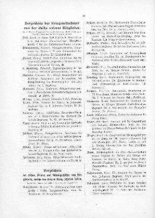 Verzeichnis der Kriegsteilnehmer aus der Reihe unserer Mitglieder