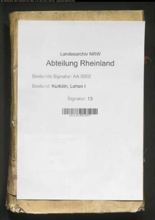 Kopiar aus der Zeit des Erzbischofs Hermann v. Wied (umfasst die Jahre 1515 bis 1543).