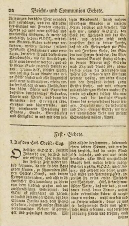 Auf den neuen heil. Christ-Tag.