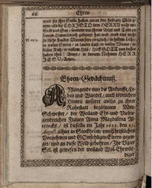 Ehren-Gedächtnuß